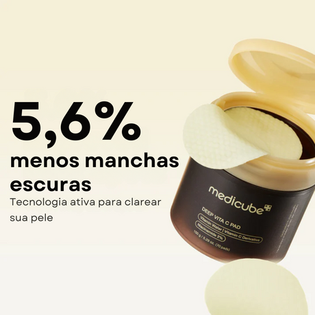 Discos faciais com vitamina C para clareamento de manchas