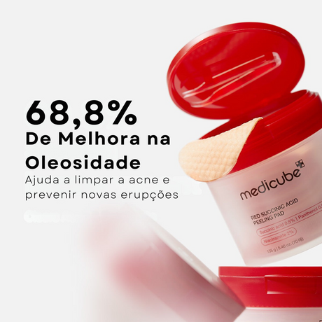 Pads faciais antiacne com ácido succínico