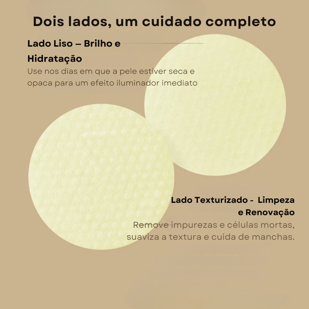 Discos para renovação da pele e brilho natural