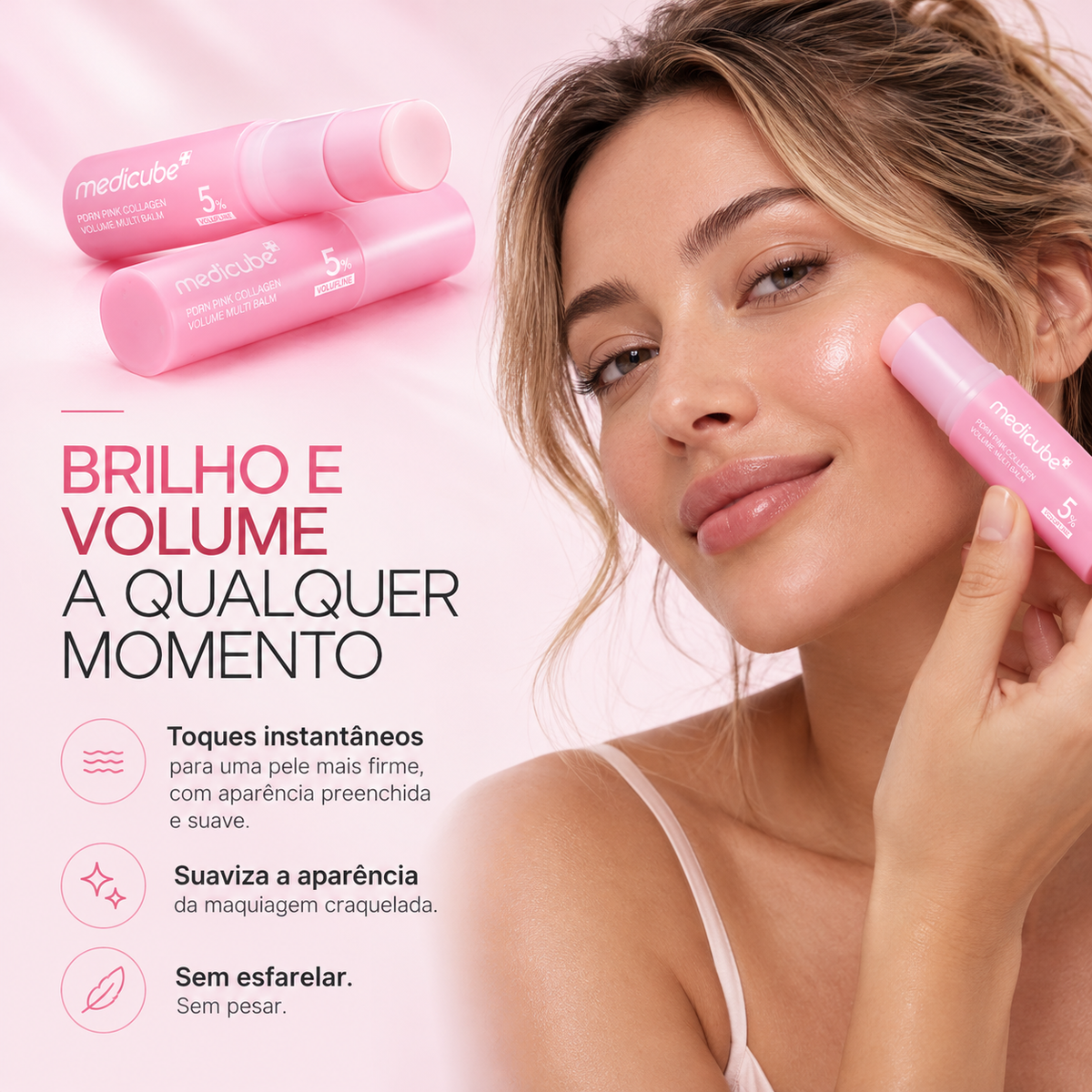 Balm Facial PDRN Pink Collagen Medicube – Hidratação e Volume